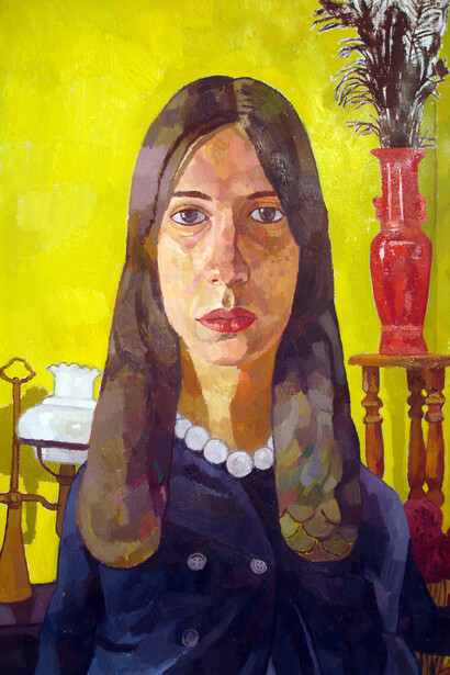 Girl with interior, Oil on canvas, 2015, 40 x 30cm