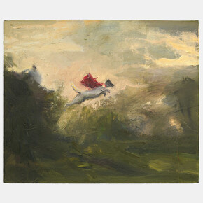 Seth Becker, "A Dog's Dream," 2023. Oil on panel; Work: 10 x 12 in (25.4 x 30.5 cm) Framed: 10 3/4 x 12 3/4 in (27.3 x 32.4 cm). Courtesy of the artist and Venus Over Manhattan Gallery