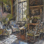 Raffaele Minotto, A591, Interno, 2019, Olio su tavola, 30 x 40 cm