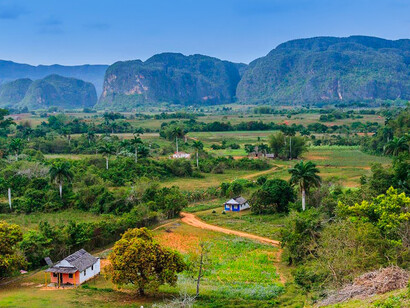 Vista del valle de Viñales en la provincia de Pinar del Río, sector occidental de Cuba