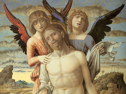 Andrea Mantegna, Cristo in pietà sorretto da due angeli