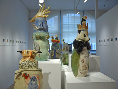 Karin Bruckner and Kate Missett, Small worlds, exhibition view. Courtesy of Carter Burden Gallery