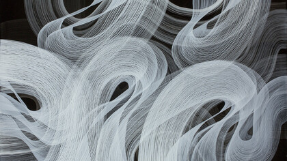 Shahla Dadsetan, "Sans titre", pigment and acrylic medium on canvas, 89 x 146 cm, 2018 © Nabil Boutros