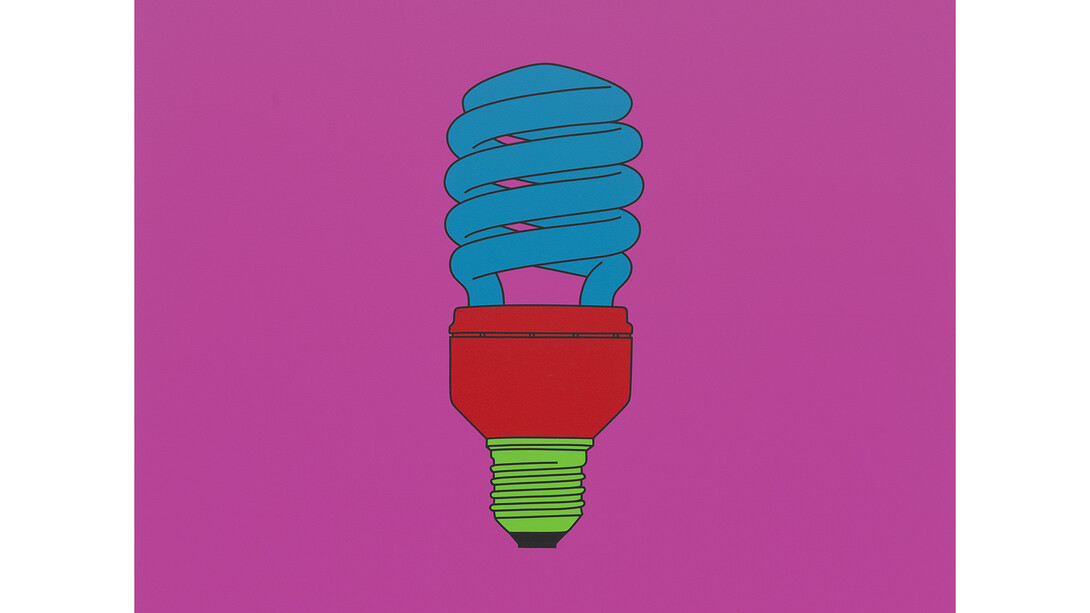 Michael Craig-Martin, Untitled (light bulb) 2014, Acrylic on aluminium, 122 x 122 cm © Michael-Craig Martin