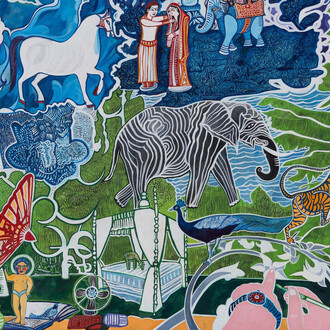 Rekha Rodwittiya, Home is wherever you are (detail), 2026. Courtesy of Sakshi Gallery