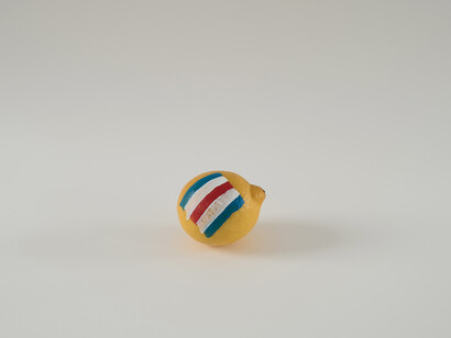 Diango Hernández, Floating Citron #6, "Affirmative", 2015. Acrylic on lemon, dimensions variable. Courtesy the artist and Marlborough Contemporary. Photo: Anne Pöhlmann