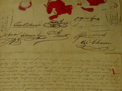  Porción lacrada del testamento del médico y naturalista Karl Hoffmann. Foto: Fabio Hidalgo
