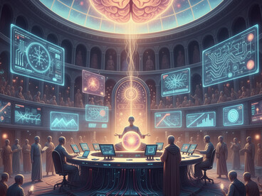 The parliamentary process of decision-making: a moderated debate between competing neural subnetworks, striving for balance and consensus