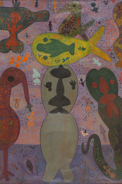 Madhvi Parekh, Fantasy (Under Sea), 1979, Oil on canvas; 42.0 x 36.0 in / 106.7 x 91.4 cm