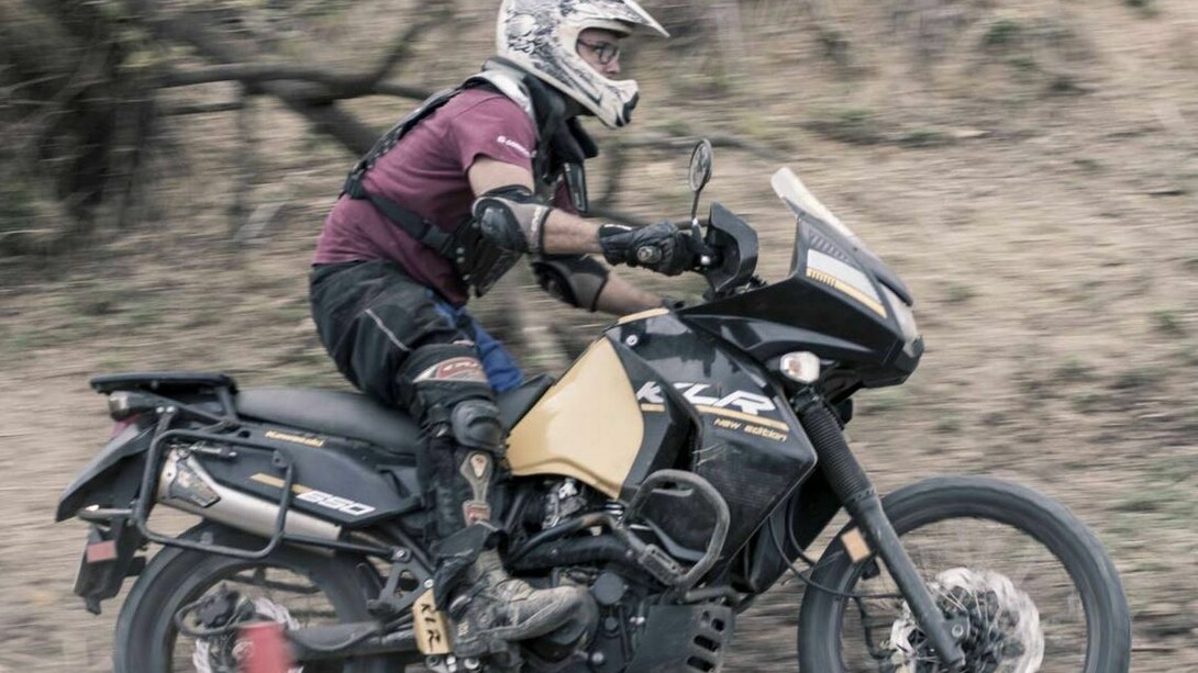 Fully equipped motorcyclist