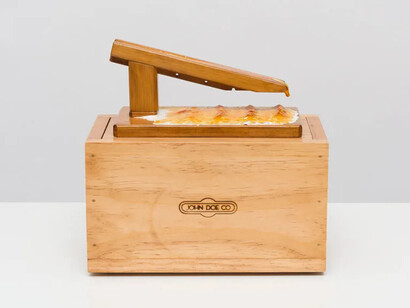 Carl Cheng, Art tool paint experiments, paint experiments with display boxes #4, 1972. Courtesy of Philip Martin Gallery
