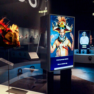 Rencontres, vue de l’exposition. Avec l’aimable autorisation du Musée d’ethnographie de Genève