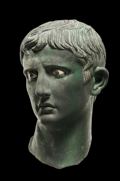 The Meroë Head of Augustus, Bronze head from an over-life-sized statue of Augustus, likely made in Africa, Egypt, C.27BC - 25BC, Excavated, Africa, Sudan, 1910,  © The Trustees of the British Museum