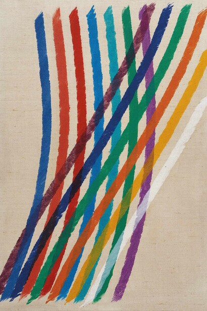 Piero Dorazio 1927 - 2005 Gagliarda, 1965, Oil on canvas, 73 x 55 cm, 28 3/4 x 21 5/8 in. Courtesy Mazzoleni