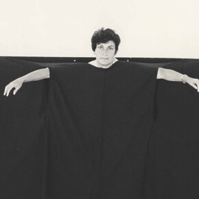 Martha Araújo (Brazilian, b. 1943), Hábito/Habitante (Habit/inhabitant), 1985. Documentation of performance: four black-and-white photographs. 6 7/8 × 8 7/8 in. (17.5 × 22.5 cm) each. © Martha Araújo. Collection of Martha Araújo; Courtesy of Galeria Jaqueline Martins.