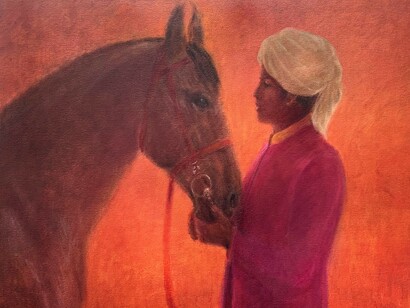 Man and Horse, acrylic on canvas, 30 x 24.Courtesy of Osborne studio gallery