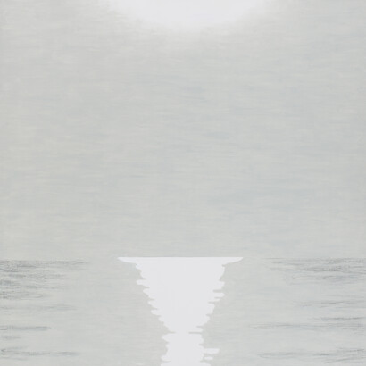 Nobuyuki Takahashi, Slightly Cloudy, 2015, Oil and charcoal on canvas, 46 x 46 in.