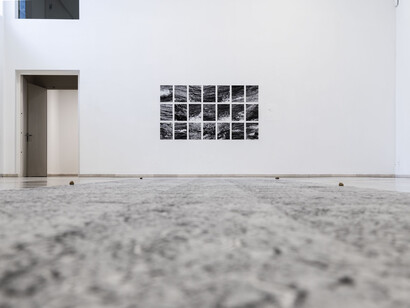 Juan del Junco, Ese gran trecho que -aún en vuelo- separa el secano de dos mares, vista de exhibición. Cortesía del Museo Patio Herreriano