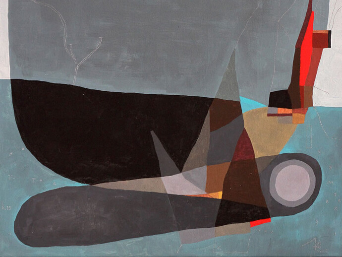 108, Equinozio 1, dettaglio, 2015, acrilico e matita su tela, 40 x 30 cm