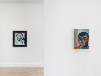 Frank Auerbach, Self-portraits, exhibition view. Courtesy of Skarstedt 