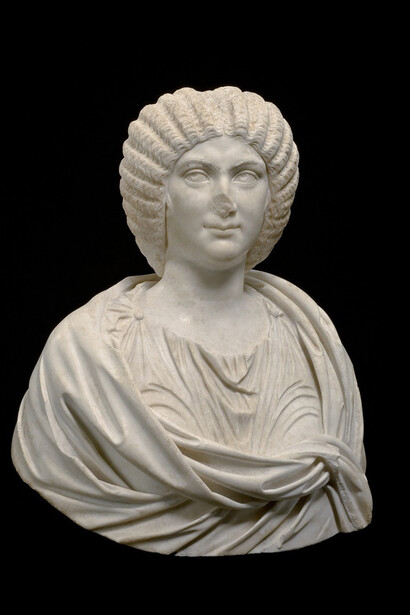 Roman
Portrait Bust of Empress Julia Domna
Imperial period, ca. 201–211 AD
Marble
H. 26 9/16 in. (67.5 cm.)
Sidney and Lois Eskenazi Museum of Art, Gift of Thomas T. Solley