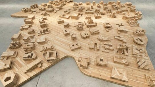 Ai Weiwei, Ordos 100 Model, 2011, pine wood, video, 80 x 1511 x 1357.3 cm, 1h 0m 57s, Presented with texts and images from 100 architects, Courtesy Galleria Continua, San Gimignano/Beijing/Le Moulin, Photo by Oak Taylor-Smith