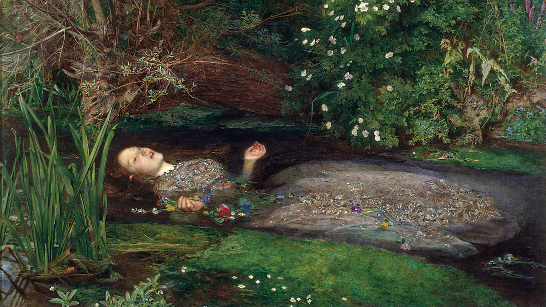 John Everett Millais, Ophelia, 1851. Oil on canvas, 76 x 112 cm. Tate Collection, London