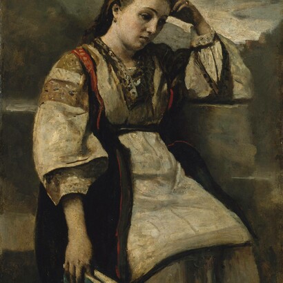 Jean-Baptiste Camille Corot, Reverie, olio su tavola, circa 1860–65, Metropolitan Museum of Art, New York, U.S