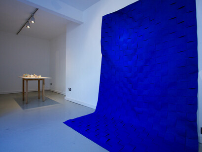 Installation view of Marine Duroselle, 'Preview of Shades' (2014) at Marsden Woo Project Space, photo © Philip Sayer, courtesy of Marsden Woo Gallery, London