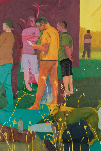 Giuseppe Gallace, La lettera, 2025, tecnica mista su tela, 120 x 100 cm