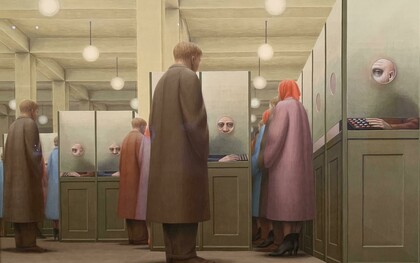 George Tooker, Government Bureau, 1956