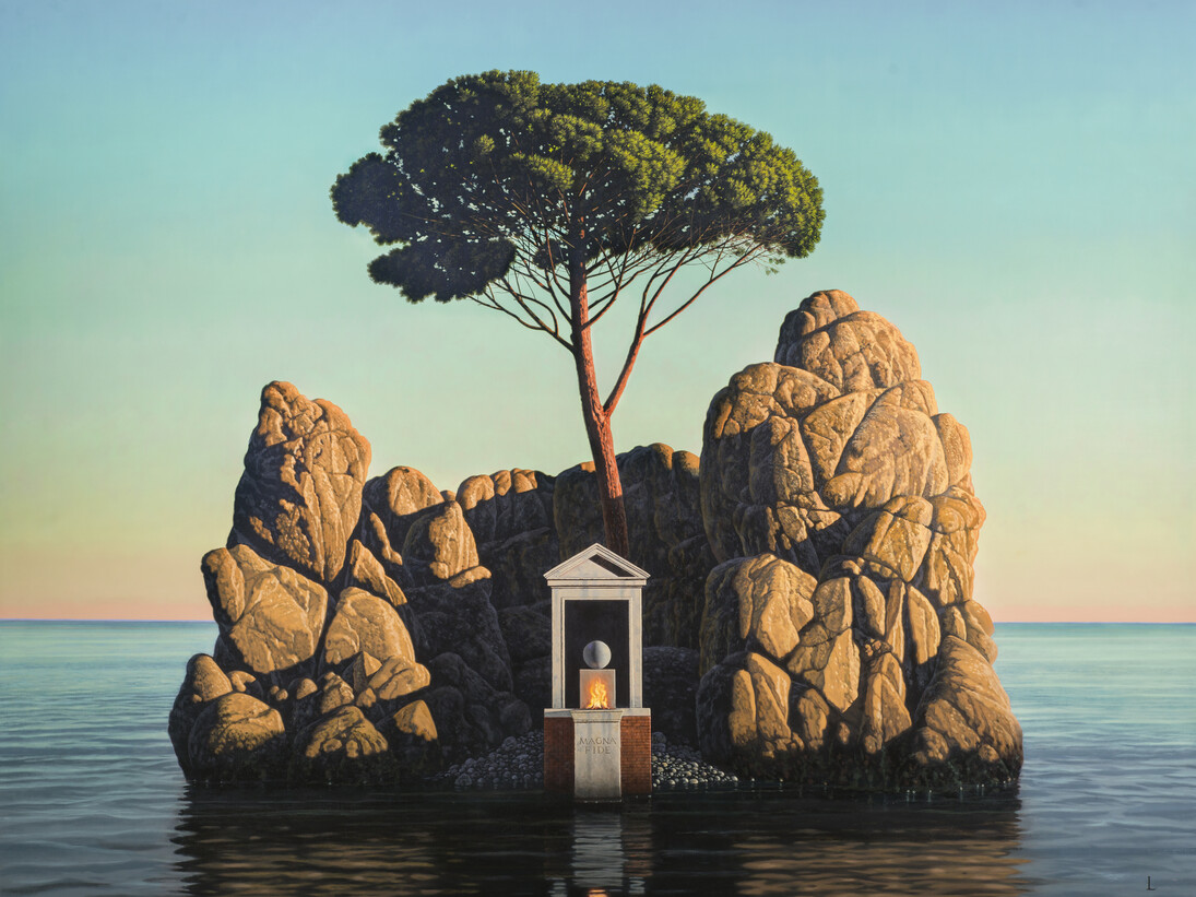 David Ligare, Magna Fide (The Great Belief), 2014, Oil on canvas, 60 x 80 in.
