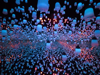 Hundreds of floating lanterns. All emerges like a mirage -a majestic multidimensional tapestry