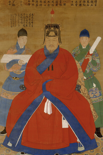 Portrait of Yang Hong (1381-1451), Ming dynasty, Jingtai reign, ca. 1451, ink and color on silk, H x W (painting): 220.8 x 127.5 cm (86 15/16 x 50 3/16 in)
Credit line: Arthur M. Sackler Gallery, Smithsonian Institution, Washington, D.C.: Purchase-Smithsonian Collections Acquisition Program, and partial gift of Richard G. Pritzlaff, S1991.77
