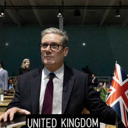 El Primer Ministro del Reino Unido, Keir Starmer, en la COP29 en Bakú, Azerbaiyán