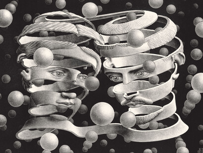 Maurits Cornelis Escher, Vincolo d’unione 1956 litografia cm 25,3 x 33,9 Collezione Federico Giudiceandrea. All M.C. Escher works © 2014 The
M.C. Escher Company. All rights reserved