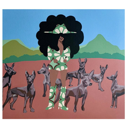 Sheena Rose, SpirItual Guidance, 2022, acrylic on canvas, 28x32inches. Courtesy of the artist and Allouche Gallery, LA