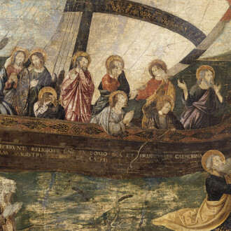Antoniazzo Romano, La Navicella di Giotto (detalle), s. XV. Cortesía del Musée du Petit Palais
