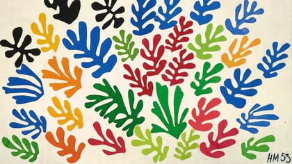 Esta muestra se ha convertido en una celebración vertiginosa y alegre del color, la forma, la línea, la luz y, desde luego, mucho más color. Henri Matisse, "La Gerbe", 1953
