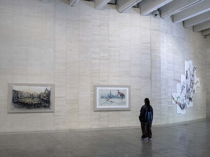 Luis Moro, El bramido de la Tierra, vista de exhibición. Cortesía del MUSAC