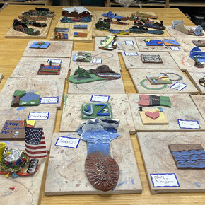 Various artists, 16th annual community group art exhibition, exhibition view. Courtesy of Detroit Institute of Arts