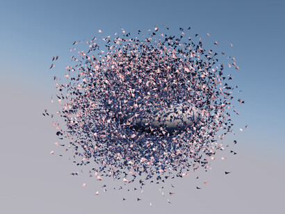 Aerobanquets RMX, computer rendering of Lyceerbetto desert 
