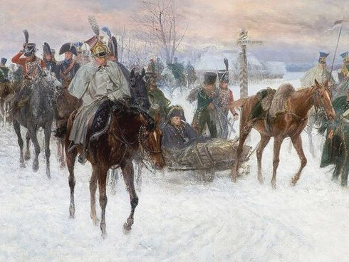 La batalla del Berézina (1812), entre el ejército francés de Napoleón Bonaparte, y los ejércitos rusos al mando de Mijaíl Kutúzov