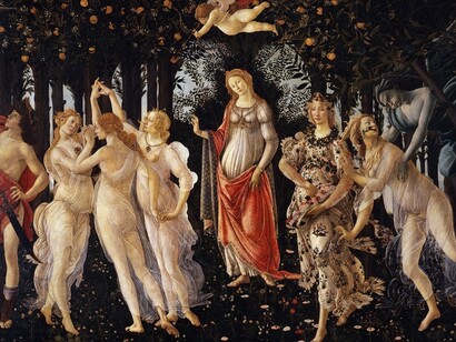 Primavera di Sandro Botticelli, 1477–1482, conservato alla Galleria degli Uffizi, Firenze