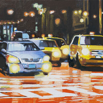 Per Lindqvist, 8 Avenue Boogie Woogie, Oil on Linen, 21.5" x 25.5"