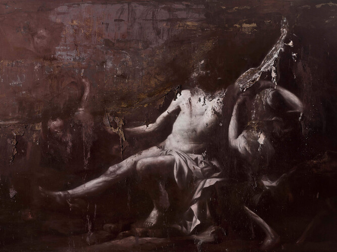 Nicola Samorì, Ebbro, 2011, oil on canvas, 300 x 200 cm