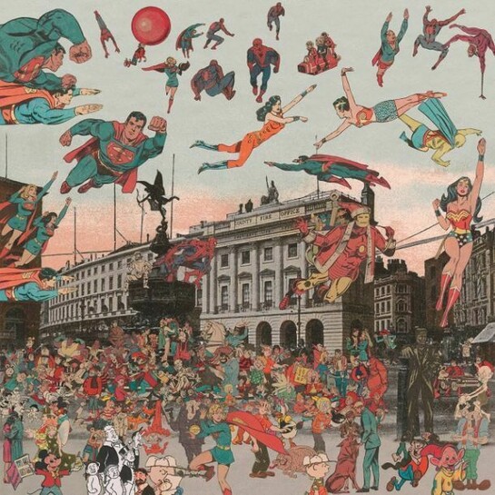 Peter Blake, Piccadilly Circus, The Convention of Comic Book Characters, 2012, Silkscreen print on 410gsm Somerset Tub Sized, Edition 95 of 100 and 10 AP’s