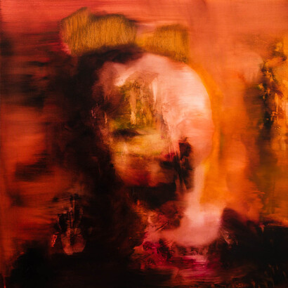 Untitled, 2018, Ink on canvas, 47 x 47 in. 