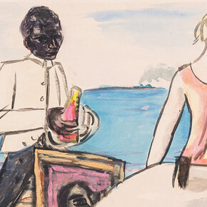 Max Beckmann (1884–1950), Zandvoort Strandcafé, 1934, Gouache und Aquarell auf Papier, 49,8 x 64,8 cm