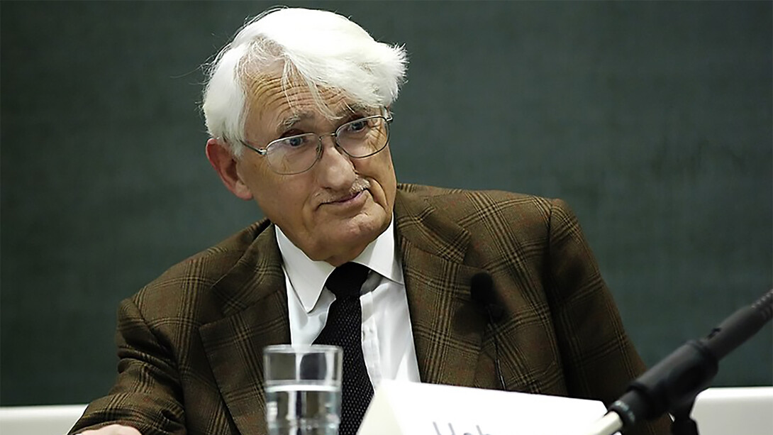 Jürgen Habermas during a discussion in the Munich School of Philosophy, Germany